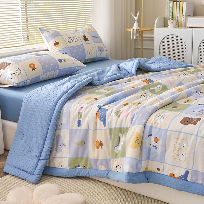 91家纺网 家纺一手货源 找家纺 暖阳 2025年新款纯棉豆豆夏被夏凉被被子被芯 豆豆-蜡笔画