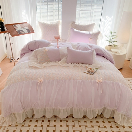 91家纺网 家纺一手货源 找家纺 （总）吾欢心2025新款彩色立体玫瑰戴安娜系列四件套