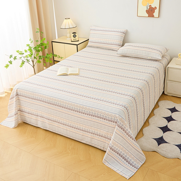 91家纺网 家纺一手货源 找家纺 （总）首爱家纺 2025新款锦柔老粗布床单老粗布凉席三件套