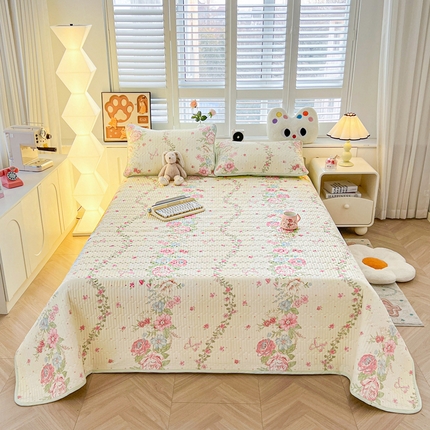 91家纺网 家纺一手货源 找家纺 （总）雅萱家纺  2025新款双面全棉印花床盖三件套