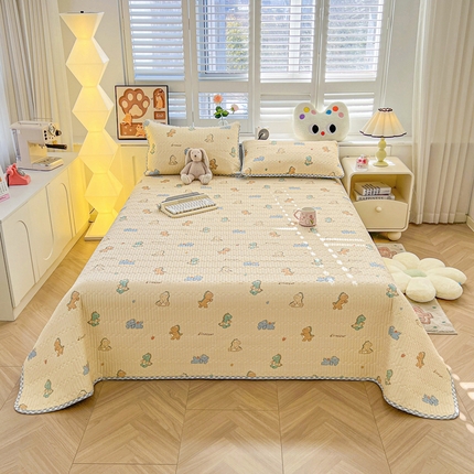 91家纺网 家纺一手货源 找家纺 （总）雅萱家纺  2025新款双面全棉印花床盖三件套