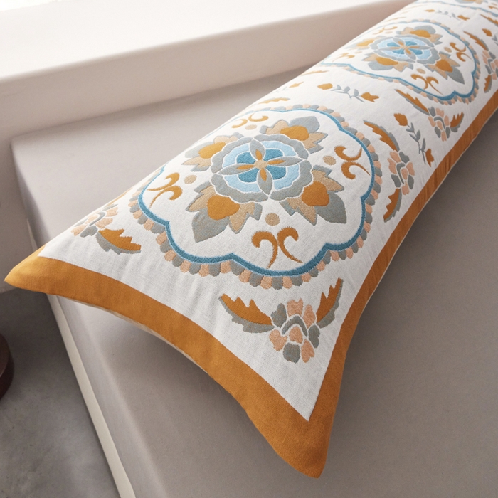 91家纺网 家纺一手货源 找家纺 爱港家纺 2025新款全棉纱布长枕套，双人 单人 情侣款纯棉枕套 花团锦簇