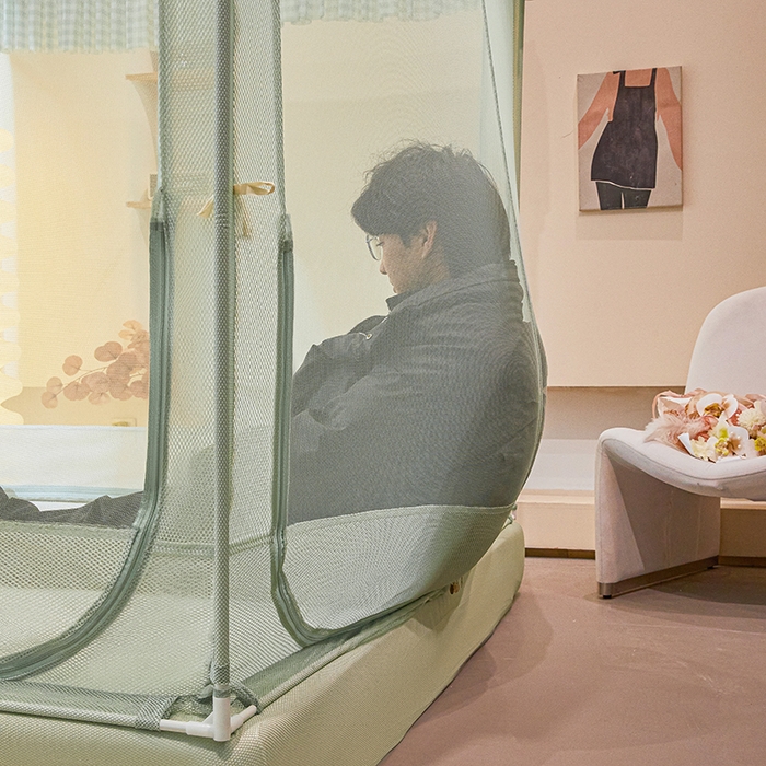 91家纺网 家纺一手货源 找家纺 青竹苑2025新款花边款床笠底防摔坐床蚊帐-格格巫 格格巫-瓦松绿