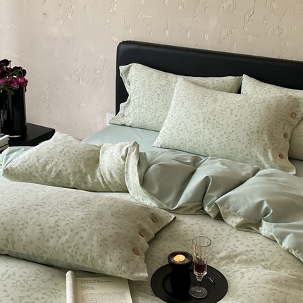 旷野 2025新款全棉色织提花四件套 山野-绿