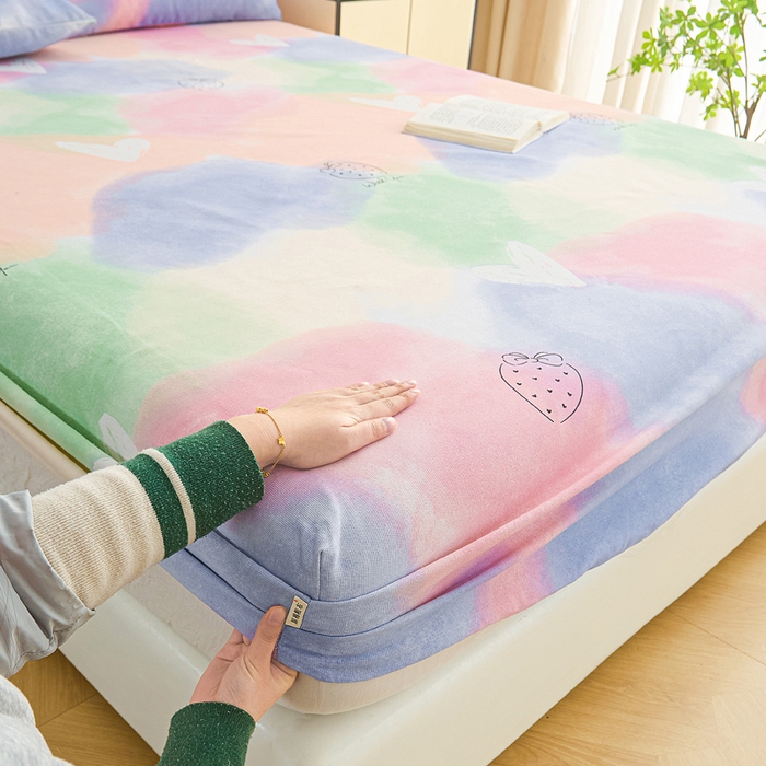 91家纺网 家纺一手货源 找家纺 首爱2025新款原棉老粗布床笠支持特殊规格定制 常年不断货 大批量供应  梦幻星空