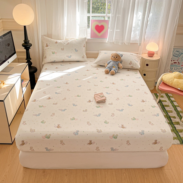 91家纺网 家纺一手货源 找家纺 博雅 2025新款全棉A类双层纱床笠 小马宝莉