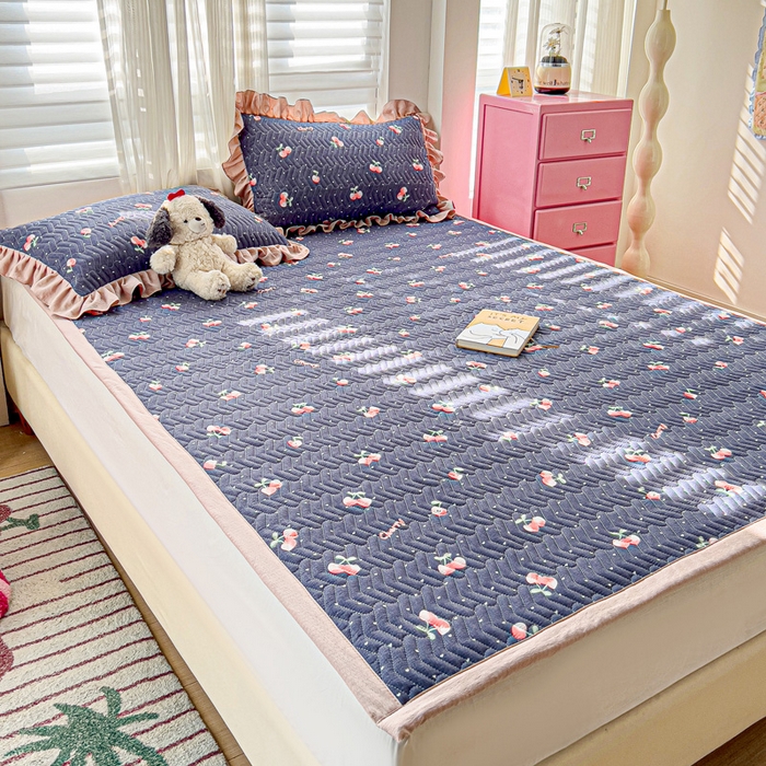 91家纺网 家纺一手货源 找家纺 纽缦家纺2025新款云感提花双层纱夹棉床垫 大吉大厘