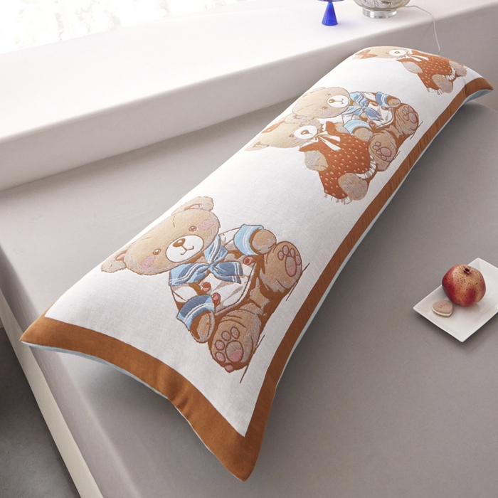 91家纺网 家纺一手货源 找家纺 爱港家纺 2025新款全棉纱布长枕套，双人 单人 情侣款纯棉枕套 相恋相守