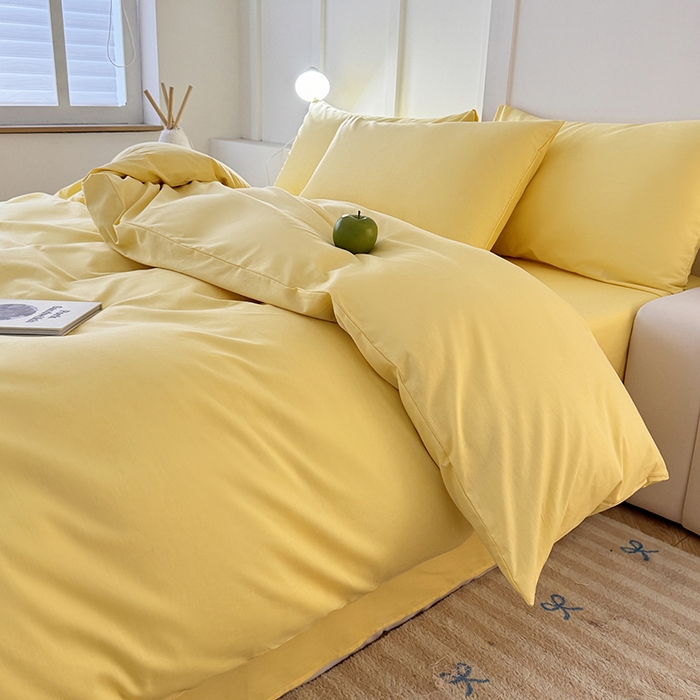 91家纺网 家纺一手货源 找家纺 卢赛尔 2025新款全13372纯色单被套 璀璨黄