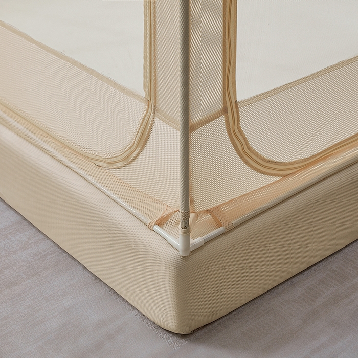 91家纺网 家纺一手货源 找家纺 青竹苑2025新款花边款床笠底防摔坐床蚊帐-樱桃 樱桃-米杏