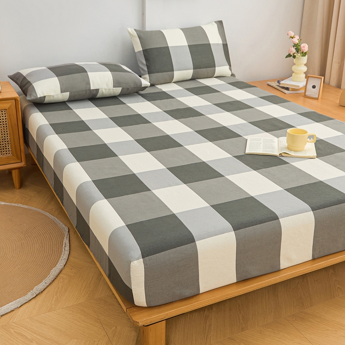 91家纺网 家纺一手货源 找家纺 首爱2025新款原棉老粗布床笠支持特殊规格定制 常年不断货 大批量供应  灰格