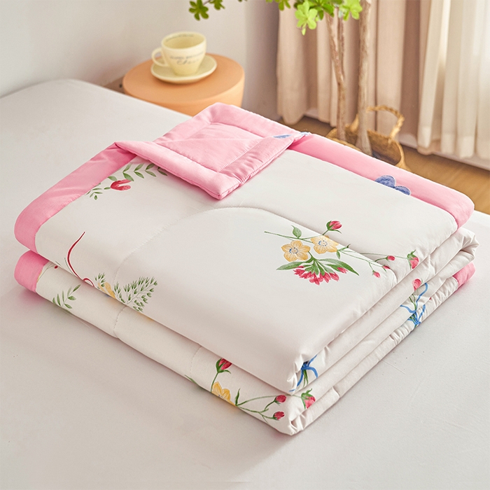 91家纺网 家纺一手货源 找家纺 羽梦家纺2025新款新疆棉花全棉夏凉被 手捧花