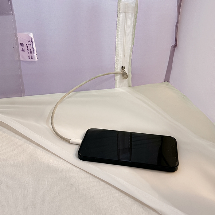 91家纺网 家纺一手货源 找家纺 青竹苑2025新款花边款床笠底防摔坐床蚊帐-铃兰花开 铃兰花开-暗夜紫