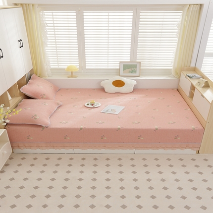 手艺人2025新款亲肤舒适纯棉A类不防滑炕盖榻榻米炕垫AK01-AK06 AK03粉