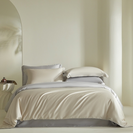 91家纺网 家纺一手货源 找家纺 （总）618家纺 2025新款60SA类100支简约双拼系列进口兰精天丝四件套