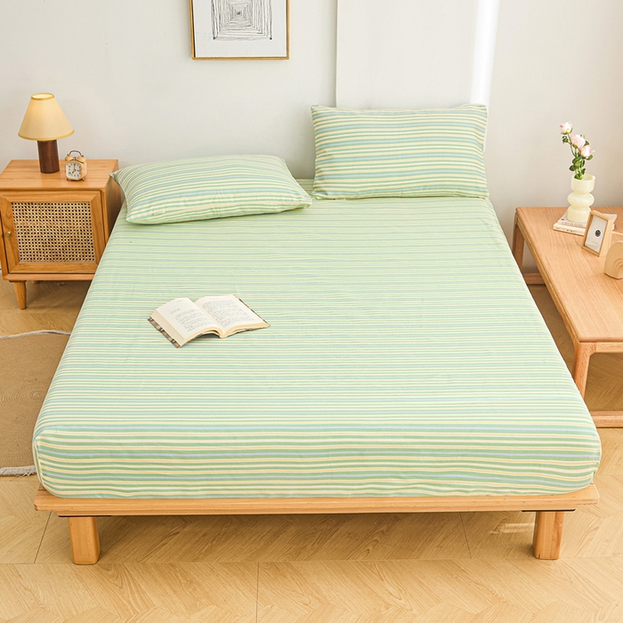 91家纺网 家纺一手货源 找家纺 首爱2025新款原棉老粗布床笠支持特殊规格定制 常年不断货 大批量供应  果绿条