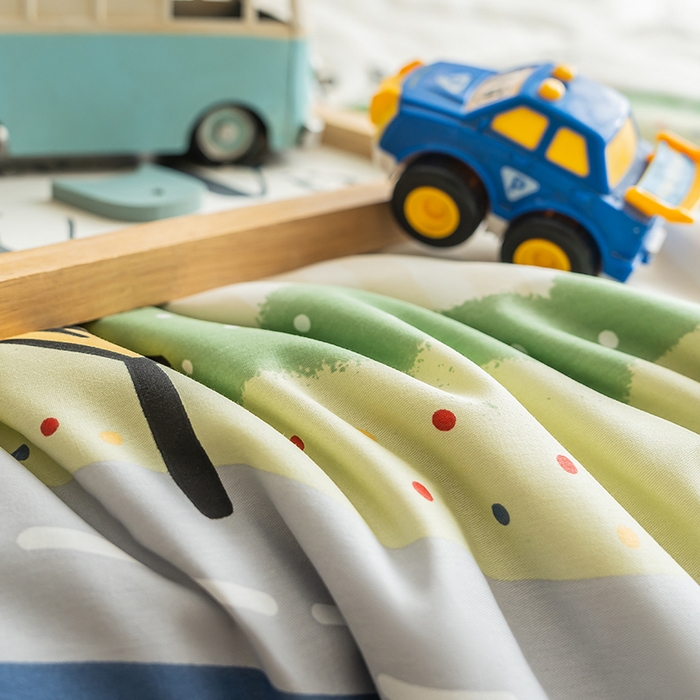 91家纺网 家纺一手货源 找家纺 暖阳 【同款地板价】2025年新款全棉印花棉花夏被四件套被子被芯 汽车世界