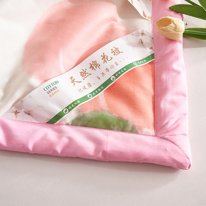 91家纺网 家纺一手货源 找家纺 羽梦家纺2025新款新疆棉花全棉夏凉被 水蜜桃