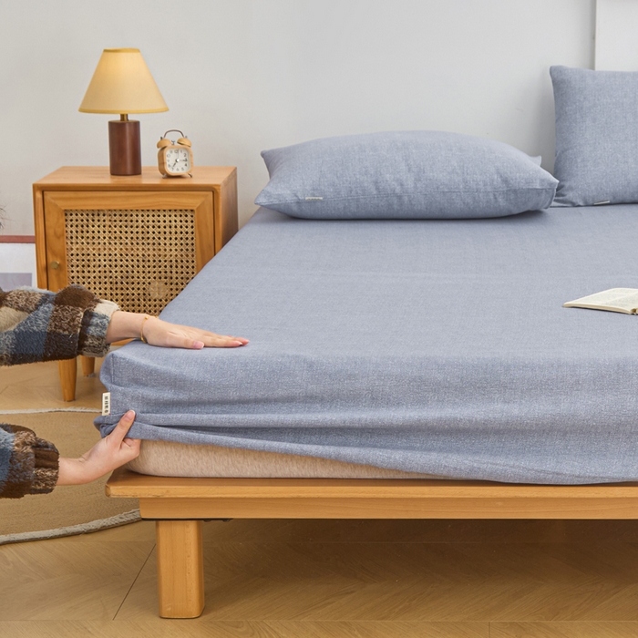 91家纺网 家纺一手货源 找家纺 首爱2025新款原棉老粗布床笠支持特殊规格定制 常年不断货 大批量供应  浅灰