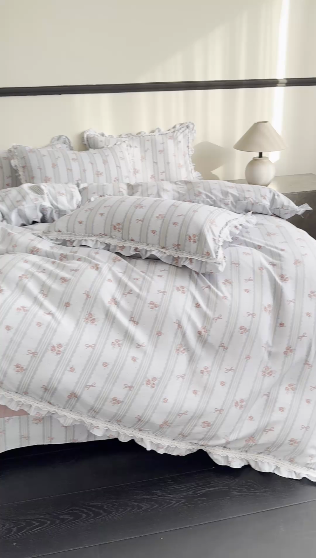 91家纺网 家纺一手货源 找家纺 可思家纺2025新款可思-韩版双层纱四件套 罗曼蒂克