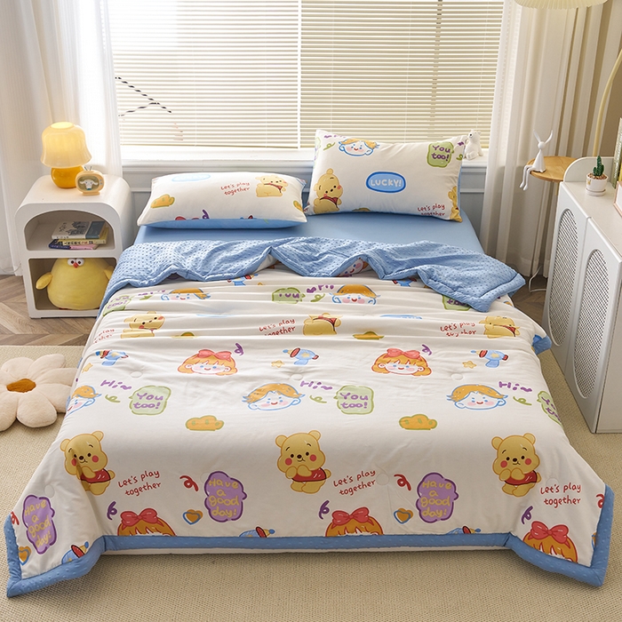 91家纺网 家纺一手货源 找家纺 暖阳 2025年新款纯棉豆豆夏被夏凉被被子被芯 豆豆-可爱甜心