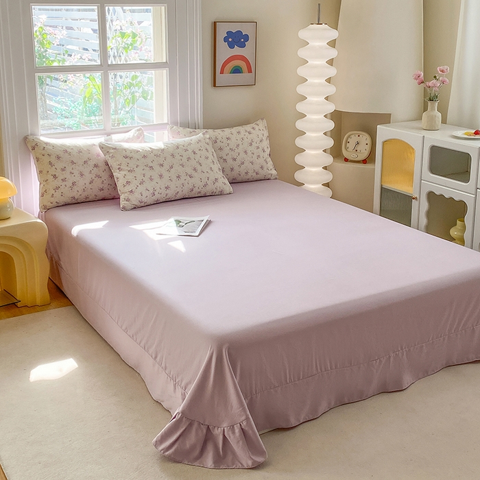 91家纺网 家纺一手货源 找家纺 富缦庭2025新款A类针织双层纱四件套春意花开