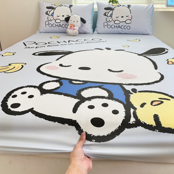 91家纺网 家纺一手货源 找家纺 金爱家 2025新款三丽欧全棉大版单品--床笠 棉单品-香蕉帕哈狗