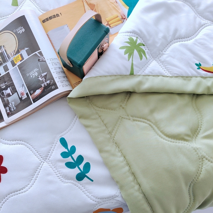 91家纺网 家纺一手货源 找家纺 伊凡 2025新款亲肤磨毛夏凉被印花夏被空调被礼品夏被跑量跨境外贸夏凉被 恐龙乐园