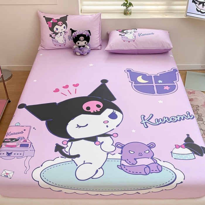 91家纺网 家纺一手货源 找家纺 金爱家 2025新款三丽欧全棉大版单品--床笠 棉单品-音乐库洛米