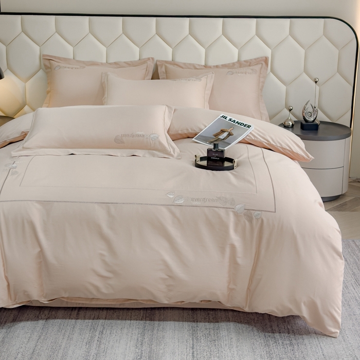 91家纺网 家纺一手货源 找家纺 U品汇  2025新款纯棉全棉长绒棉刺绣绣花高端礼盒四件套-叶夕 花晨叶夕-玲珑玉