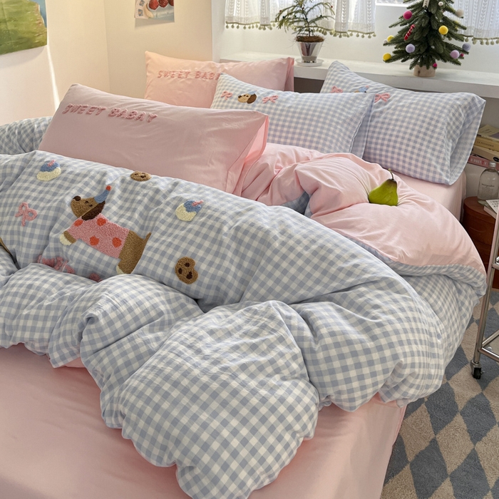 91家纺网 家纺一手货源 找家纺 桃心家居 2025新款A类亲肤舒适软糯云柔水洗棉印加绣卡通毛巾绣水洗棉系列 云柔水洗棉-印加绣甜点腊肠狗