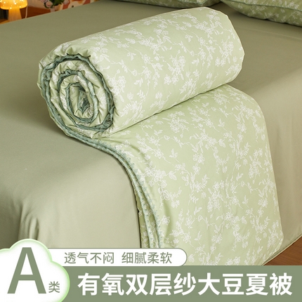 91家纺网 家纺一手货源 找家纺 （总）暖阳 2025年新款大豆双层纱夏被四件套