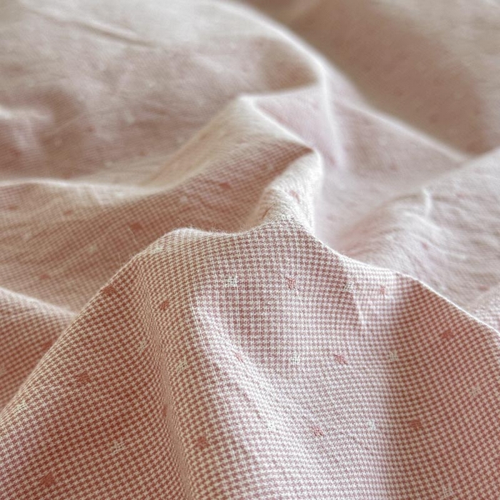 91家纺网 家纺一手货源 找家纺 ab家纺 2025新款小碎花三层纱 波尔卡 - 豆沙