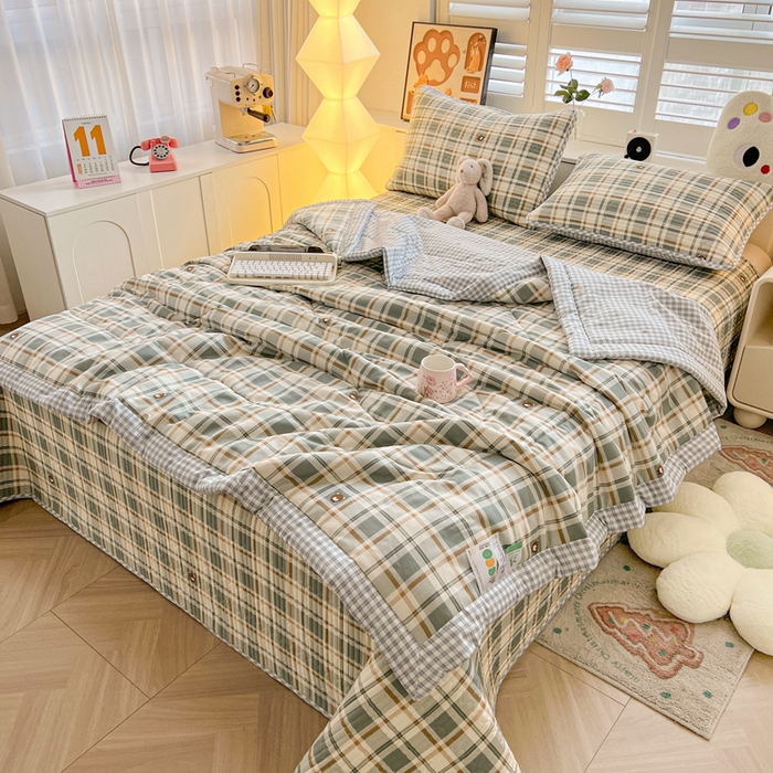 91家纺网 家纺一手货源 找家纺 雅萱家纺  2025新款全棉夏被套件 酷锐熊