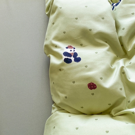 富缦庭2025新款A类针织双层纱四件套萌音熊猫