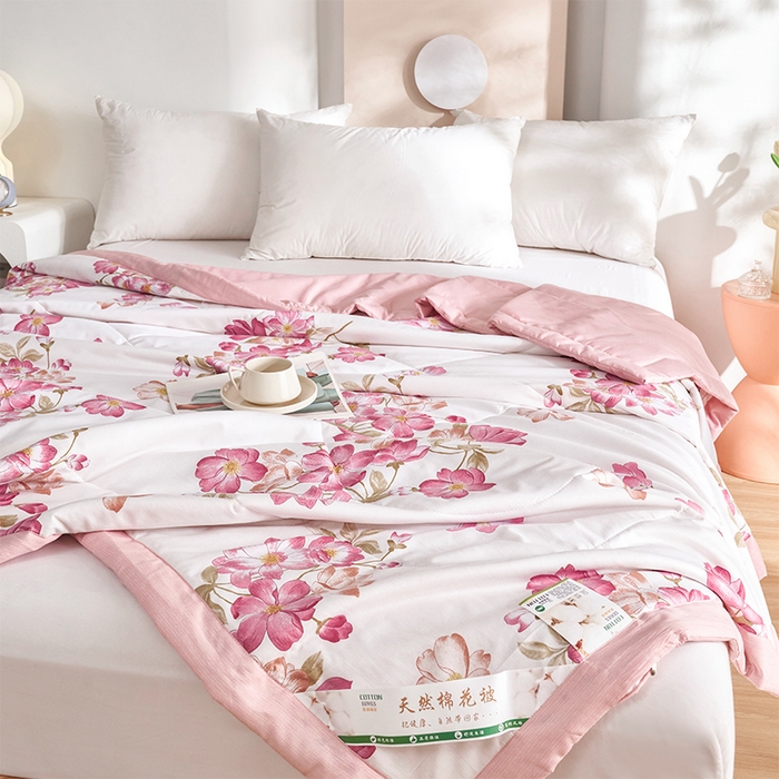 91家纺网 家纺一手货源 找家纺 羽梦家纺2025新款新疆棉花全棉夏凉被 魅力生活