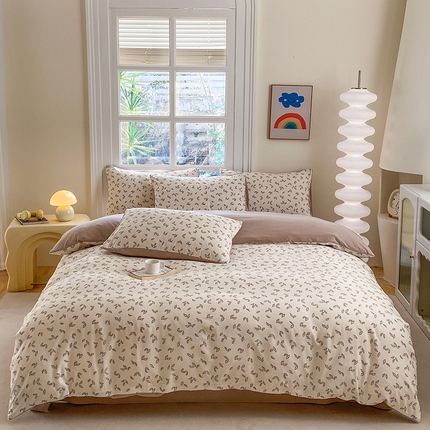 91家纺网 家纺一手货源 找家纺 富缦庭2025新款A类针织双层纱四件套情调