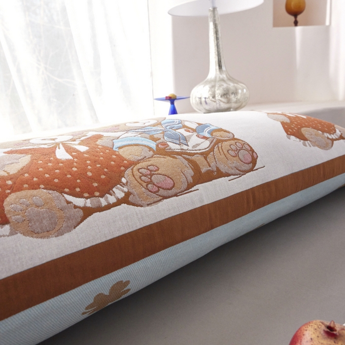 91家纺网 家纺一手货源 找家纺 爱港家纺 2025新款全棉纱布长枕套，双人 单人 情侣款纯棉枕套 相恋相守