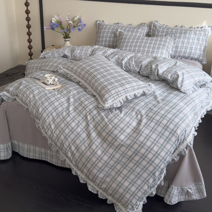 91家纺网 家纺一手货源 找家纺 （总）可思家纺2025新款可思-韩版双层纱四件套