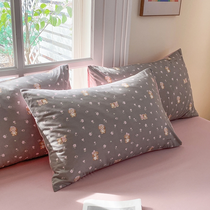 91家纺网 家纺一手货源 找家纺 富缦庭2025新款A类针织双层纱四件套米洛狗