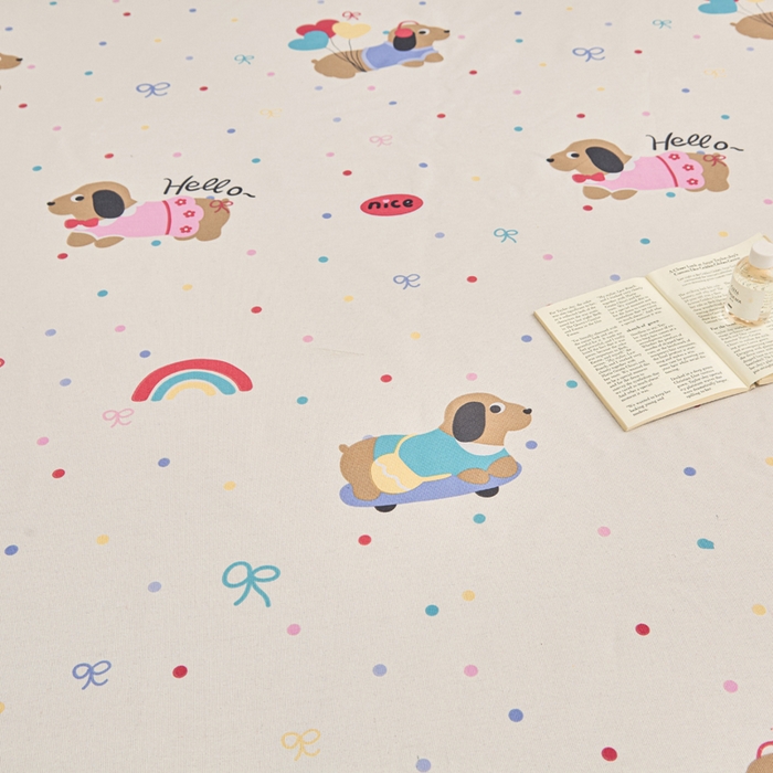 91家纺网 家纺一手货源 找家纺 首爱2025新款原棉老粗布床笠支持特殊规格定制 常年不断货 大批量供应  腊肠小狗