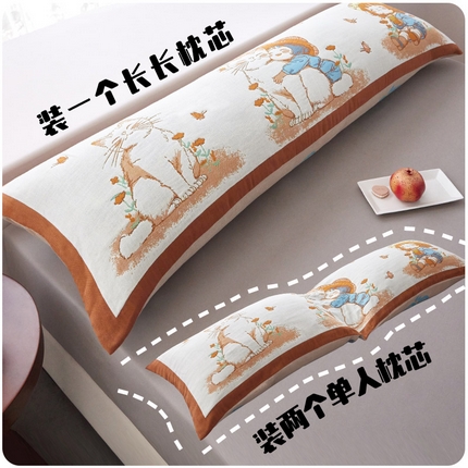 91家纺网 家纺一手货源 找家纺 （总）爱港家纺 2025新款全棉纱布长枕套，双人 单人 情侣款纯棉枕套枕巾
