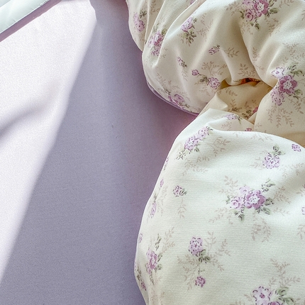 富缦庭2025新款A类针织双层纱四件套春意花开