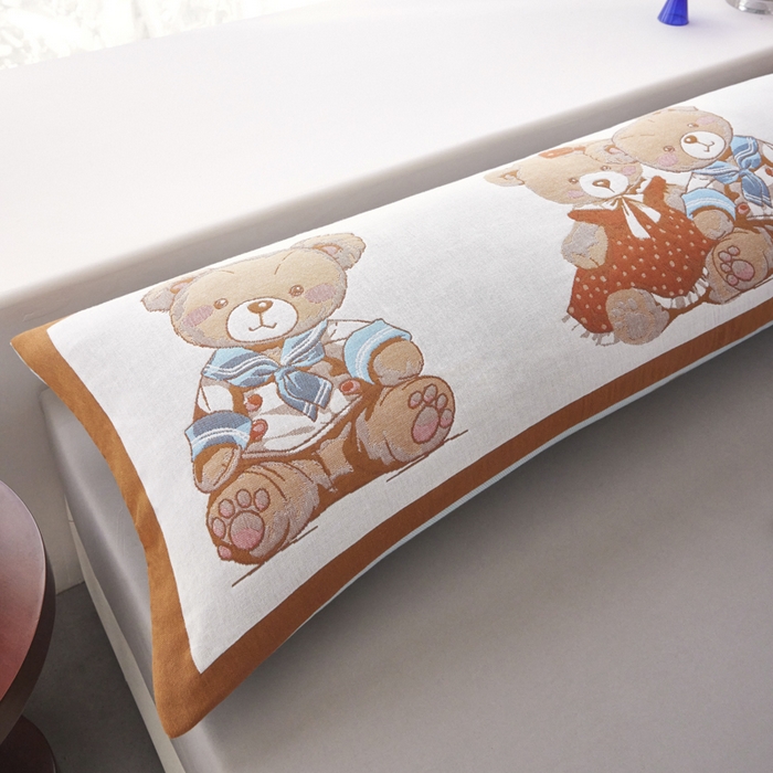 91家纺网 家纺一手货源 找家纺 爱港家纺 2025新款全棉纱布长枕套，双人 单人 情侣款纯棉枕套 相恋相守