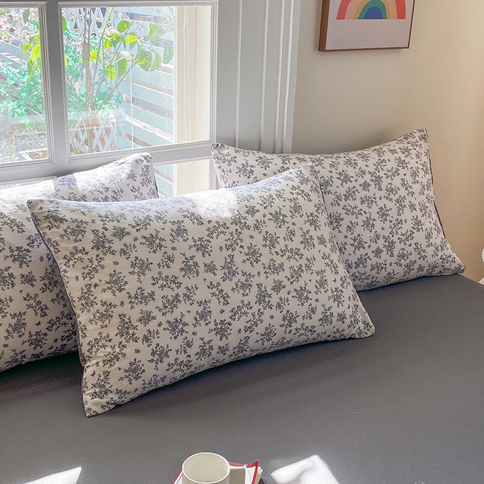 91家纺网 家纺一手货源 找家纺 富缦庭2025新款A类针织双层纱四件套暗香灰