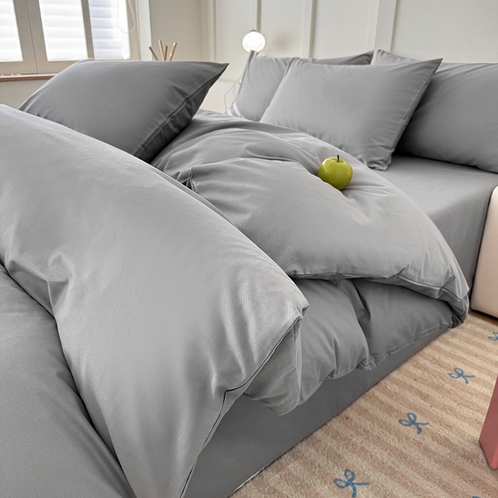 91家纺网 家纺一手货源 找家纺 卢赛尔 2025新款全13372纯色单被套 高级灰