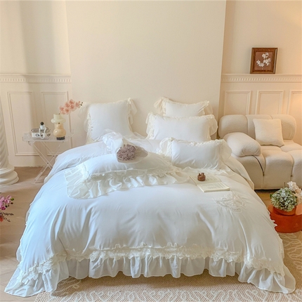 吾欢心2025新款糯小棉立体蝴蝶花边套件-蝶恋花系列 蝶恋花白