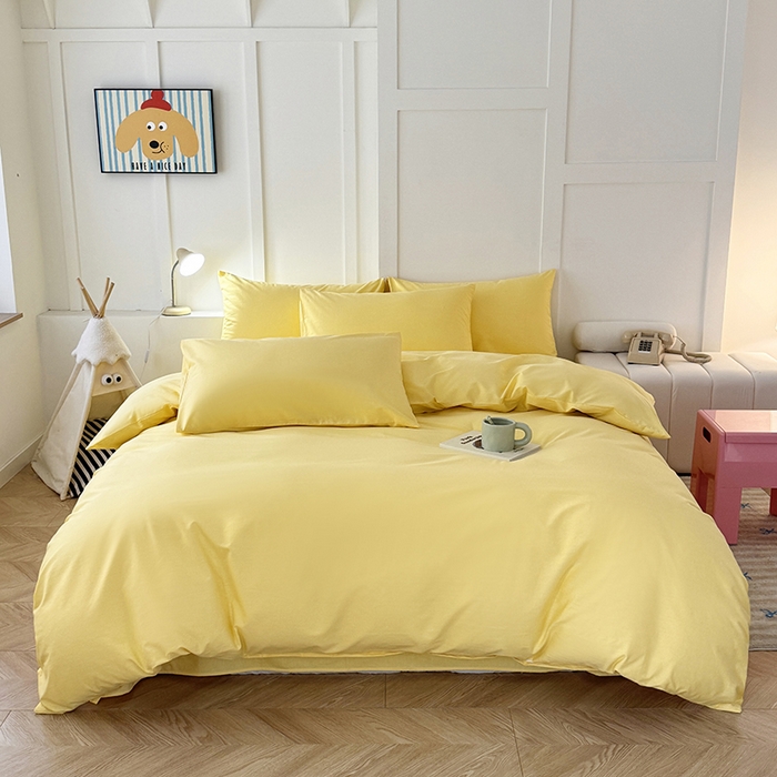 91家纺网 家纺一手货源 找家纺 卢赛尔 2025新款全13372纯色单被套 璀璨黄