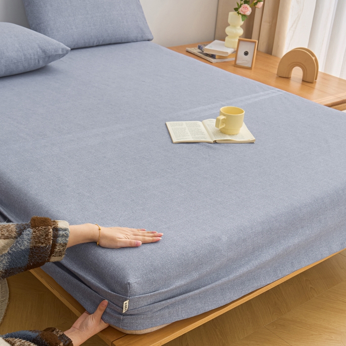 91家纺网 家纺一手货源 找家纺 首爱2025新款原棉老粗布床笠支持特殊规格定制 常年不断货 大批量供应  浅灰