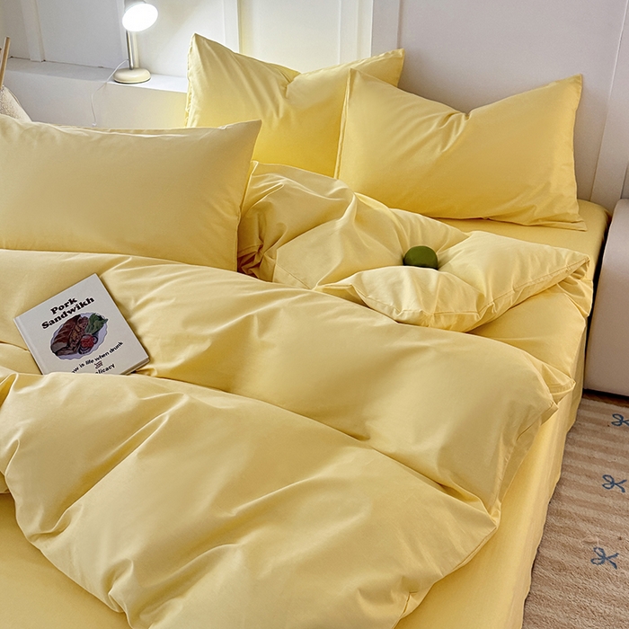 91家纺网 家纺一手货源 找家纺 卢赛尔 2025新款全13372纯色单被套 璀璨黄